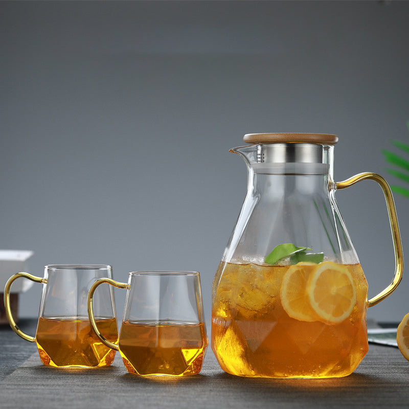 Discover the Elegance of the Diamond Texture Glass Teapot Set